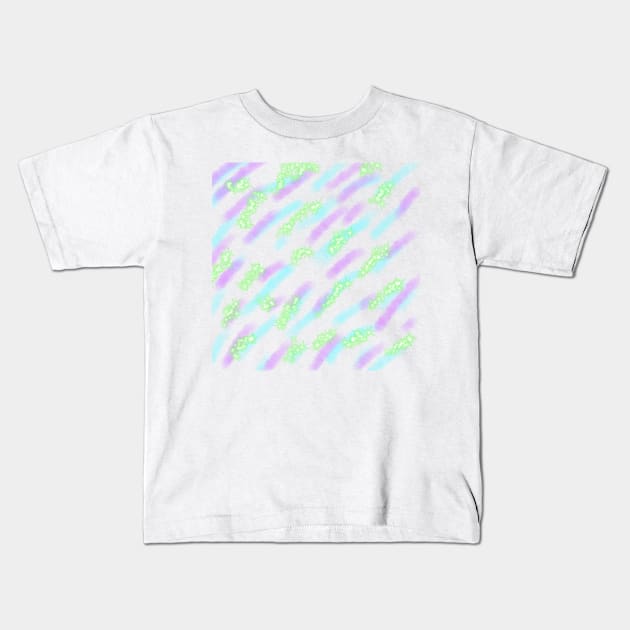 Purple pink green glitter sparkle art Kids T-Shirt by Artistic_st